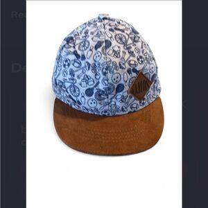 VAMOS Kids Cap with Blue Graphics and Tan Brim